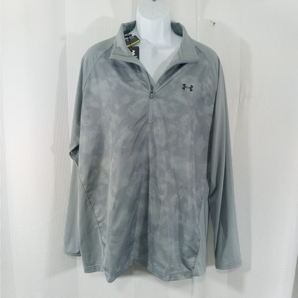 NWT! UNDER ARMOUR! MOTTLED GRAY ALL SEASON GEAR, DRY & LIGHT GOLF SHIRT! SZ 2XL - Picture 3 of 11